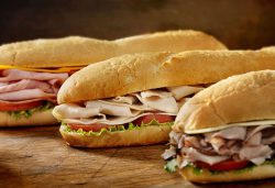 Three sub sandwiches - Subway on Sanibel Island in Florida