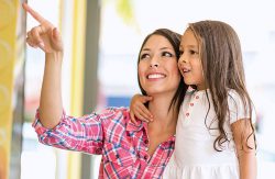 Mom and Daughter at Village Shopes